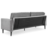 NNEDSZ Sarantino Faux Velvet Sofa Bed Couch Furniture Lounge Suite Seat Grey