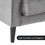 NNEDSZ Sarantino Faux Velvet Sofa Bed Couch Furniture Lounge Suite Seat Grey