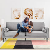 NNEDSZ Sarantino Faux Velvet Sofa Bed Couch Furniture Lounge Suite Seat Grey