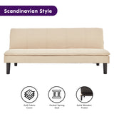 NNEDSZ Sarantino 3 Seater Modular Faux Linen Fabric Sofa Bed Couch - Beige