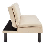 NNEDSZ Sarantino 3 Seater Modular Faux Linen Fabric Sofa Bed Couch - Beige