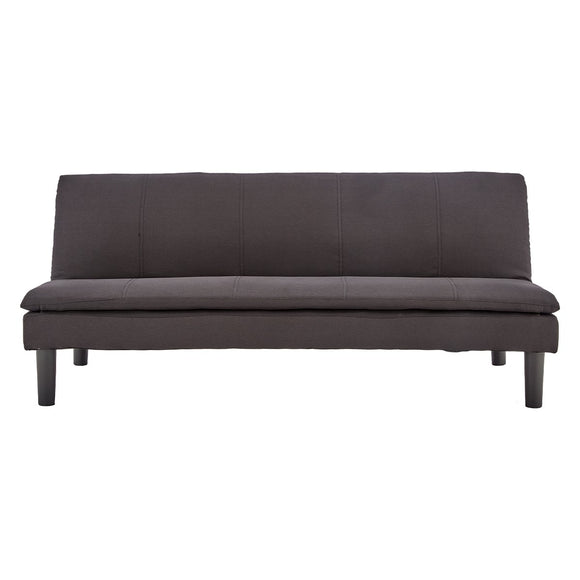 NNEDSZ Sarantino 3 Seater Modular Faux Linen Fabric Sofa Bed Couch - Black
