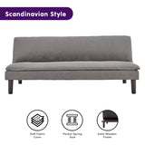 NNEDSZ Sarantino 3 Seater Modular Faux Linen Fabric Sofa Bed Couch -Dark Grey