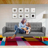 NNEDSZ Sarantino 3 Seater Modular Linen Fabric Sofa Bed Couch Armrest Grey