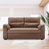 NNEDSZ Sarantino Distressed Fabric Sofa Bed Couch Lounge - Brown