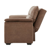 NNEDSZ Sarantino Distressed Fabric Sofa Bed Couch Lounge - Brown