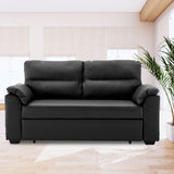 NNEDSZ Sarantino Faux Leather Sofa Bed Couch Lounge - Black
