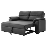NNEDSZ Sarantino Faux Leather Sofa Bed Couch Lounge - Black