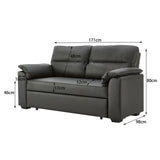 NNEDSZ Sarantino Faux Leather Sofa Bed Couch Lounge - Black