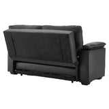 NNEDSZ Sarantino Faux Leather Sofa Bed Couch Lounge - Black