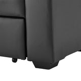 NNEDSZ Sarantino Faux Leather Sofa Bed Couch Lounge - Black