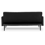 NNEDSZ Sarantino Tufted Faux Linen 3-Seater Sofa Bed with Armrests - Black
