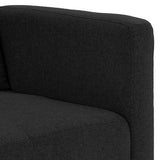 NNEDSZ Sarantino Tufted Faux Linen 3-Seater Sofa Bed with Armrests - Black