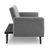 NNEDSZ Sarantino Tufted Faux Linen 3-Seater Sofa Bed with Armrests - Light Grey