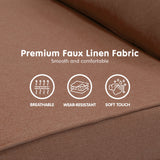 NNEDSZ Sarantino 2-Seater Adjustable Sofa Bed Lounge Faux Linen - Brown