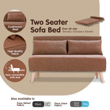 NNEDSZ Sarantino 2-Seater Adjustable Sofa Bed Lounge Faux Linen - Brown