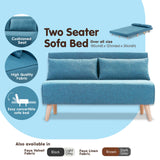 NNEDSZ Sarantino Adjustable Corner Sofa 2-Seater Lounge Linen Bed Seat - Blue
