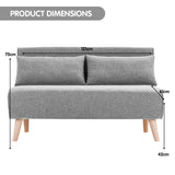 NNEDSZ Sarantino 2-Seater Adjustable Sofa Bed Lounge Faux Linen - Grey