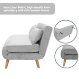 NNEDSZ Sarantino 2-Seater Adjustable Sofa Bed Lounge Faux Linen - Grey