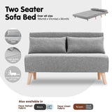 NNEDSZ Sarantino 2-Seater Adjustable Sofa Bed Lounge Faux Linen - Grey