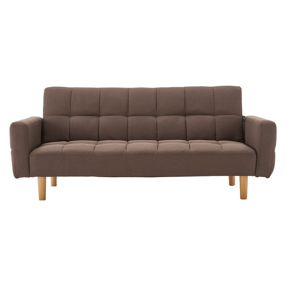 NNEDSZ Sarantino 3-Seater Fabric Sofa Bed Futon - Brown