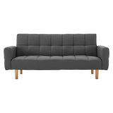 NNEDSZ Sarantino 3-Seater Fabric Sofa Bed Futon - Dark Grey