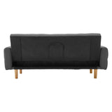 NNEDSZ Sarantino 3-Seater Fabric Sofa Bed Futon - Dark Grey