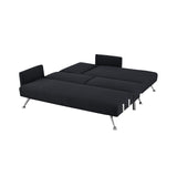 NNEDSZ Sarantino  Mia 3-Seater Sofa Bed with Chaise & 3 Pillows - Black
