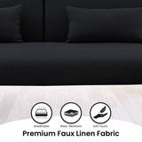 NNEDSZ Sarantino  Mia 3-Seater Sofa Bed with Chaise & 3 Pillows - Black