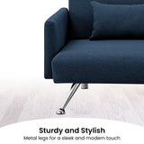 NNEDSZ Sarantino Mia 3-Seater Sofa Bed with Chaise & 3 Pillows - Blue