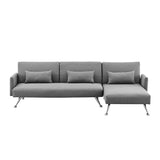 NNEDSZ Sarantino Mia 3-Seater Corner Sofa Bed Chaise and Pillows Dark Grey