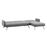 NNEDSZ Sarantino Mia 3-Seater Corner Sofa Bed Chaise and Pillows Dark Grey