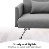 NNEDSZ Sarantino Mia 3-Seater Corner Sofa Bed Chaise and Pillows Dark Grey