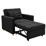 NNEDSZ Sarantino Suri 3-in-1 Convertible Lounge Chair Bed - Black
