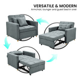 NNEDSZ Sarantino Suri 3-in-1 Convertible Sofa Chair Bed -  Airforce Blue