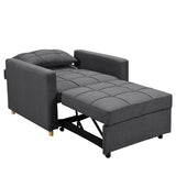 NNEDSZ Sarantino Suri 3-in-1 Convertible Lounge Chair Bed - Dark Grey