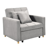 NNEDSZ Sarantino Suri 3-in-1 Convertible Sofa Chair Bed Lounger - Light Grey