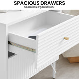 NNEDSZ Sarantino Diego Bedside Table Night Stand With 2 Drawers - White