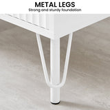 NNEDSZ Sarantino Diego Bedside Table Night Stand With 2 Drawers - White