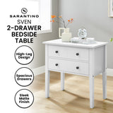 NNEDSZ Sarantino Sven Bedside Table Night Stand - White