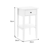 NNEDSZ Sarantino Rue Bedside Table - White