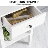 NNEDSZ Sarantino Rue Bedside Table - White