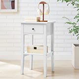 NNEDSZ Sarantino Rue Bedside Table - White