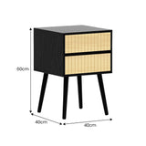 NNEDSZ Sarantino Ivan Bedside Table Night Stand - Black/natural