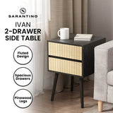 NNEDSZ Sarantino Ivan Bedside Table Night Stand - Black/natural