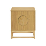 NNEDSZ Sarantino Luca Bedside Table Split Door Night Stand - Natural
