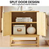 NNEDSZ Sarantino Luca Bedside Table Split Door Night Stand - Natural