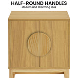 NNEDSZ Sarantino Luca Bedside Table Split Door Night Stand - Natural