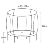 NNEDSZ 4.5ft Trampoline Round Free Safety Net Spring Pad Cover Mat Yellow Pink