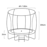 NNEDSZ Classic 6ft Outdoor Round Orange Trampoline Safety Enclosure